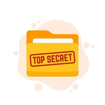top secret folder flat icon vector