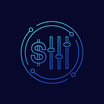 dynamic pricing icon in linear design vector