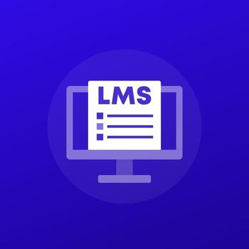 LMS icon, Learning Management System, transparent design vector