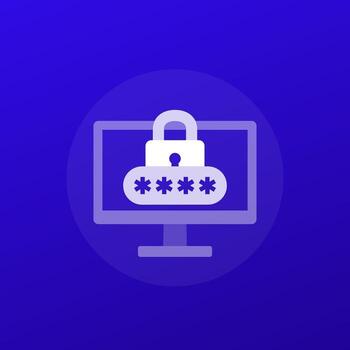 contraseña acceso icono con un computadora, transparente diseño vector