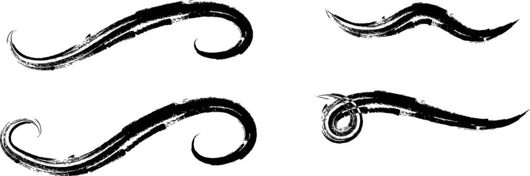 hand drawn Swoosh and swoop underline. Memo note highlight. Handwritten underline accent element. vector