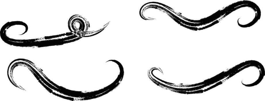 hand drawn Swoosh and swoop underline. Memo note highlight sign. Handwritten underline accent element. Hand drawn scribble pen strokes vector