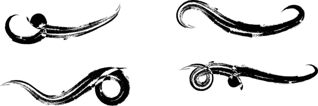 hand drawn Swoosh and swoop underline. Memo note highlight. Handwritten underline accent element. Hand drawn scribble pen strokes. vector