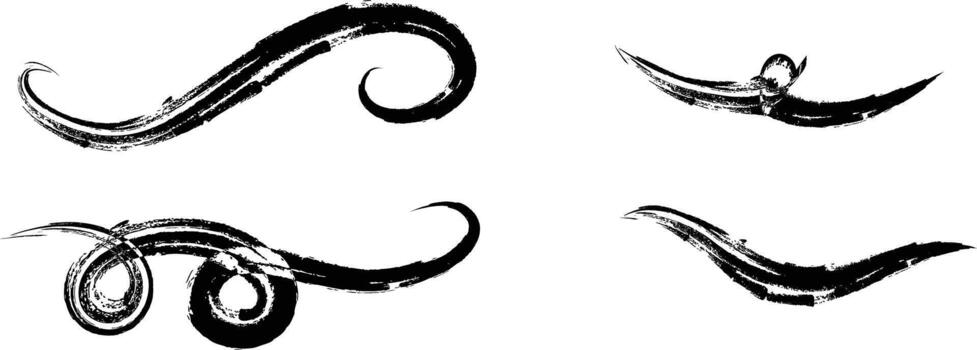 hand drawn Swoosh and swoop underline. Memo note highlight. Handwritten underline accent element vector