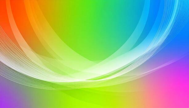 Vibrant 3D abstract background with colorful gradients, futuristic tech features, and flowing wave patterns photo