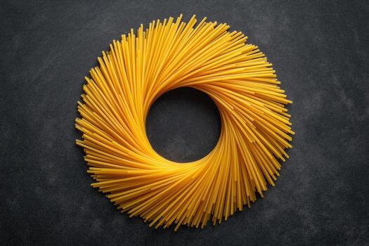 geometric pattern made of spaghetti photo