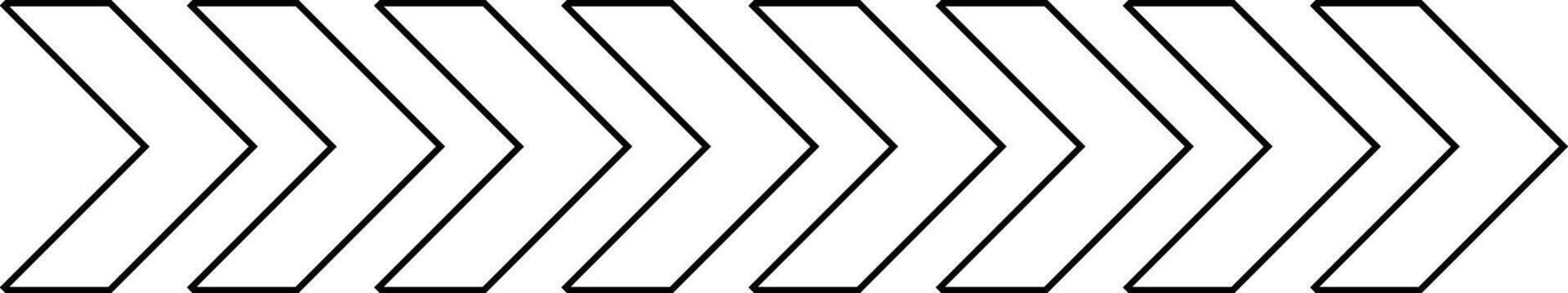 dynamic moving Arrow line icon set. traffic arrow sign. speed direction symbol. chevron arrow symbols. Road arrow zigzag chevron speeds vector