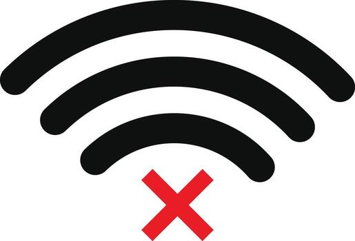 Wifi and wireless problem icons. Wifi signal icon with cross indicating no connection. Globe icon with no signal. Wifi and wireless problem icon vector