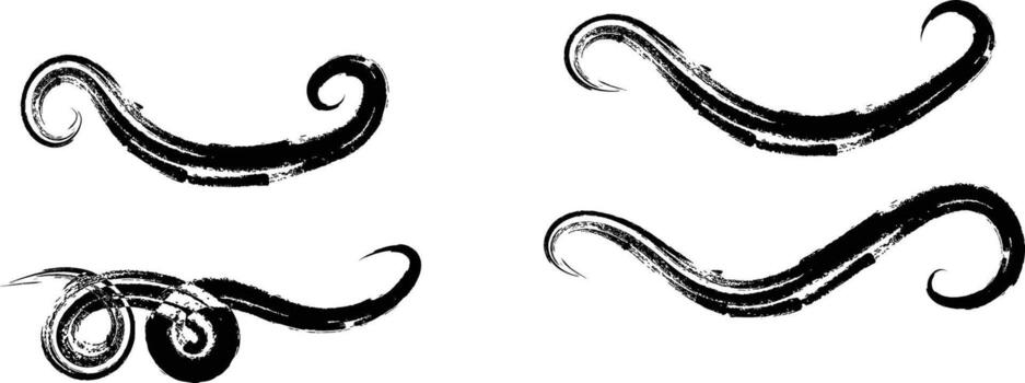 hand drawn Swoosh and swoop underline. Memo note highlight. Handwritten underline accent element. Hand drawn scribble pen strokes, vector