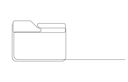 Minimalist Line Art of a File Folder vector