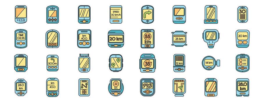 Bicycle computer showing speed, distance, time, and gps navigation vector