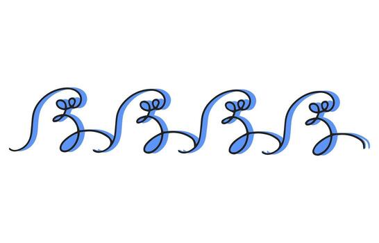 Horizontal pattern with wavy elements. vector