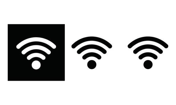 Wireless Connection Icon on Black and White Background with Wifi Symbol Sign vector