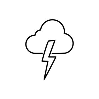 relámpago debajo nube minimalista lineal firmar para web y gráfico diseño, aplicaciones, pancartas, social red y tarjetas vector