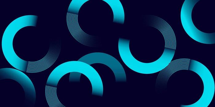 azul circular resumen antecedentes con degradado halos en oscuro superficie vector