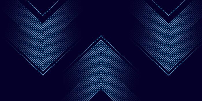 oscuro geométrico cheurón antecedentes con azul degradado línea modelo vector
