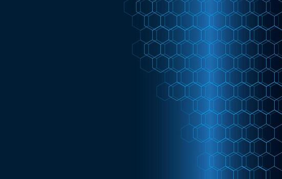 Blue Hexagon Tech Background with Gradient Mesh Design vector