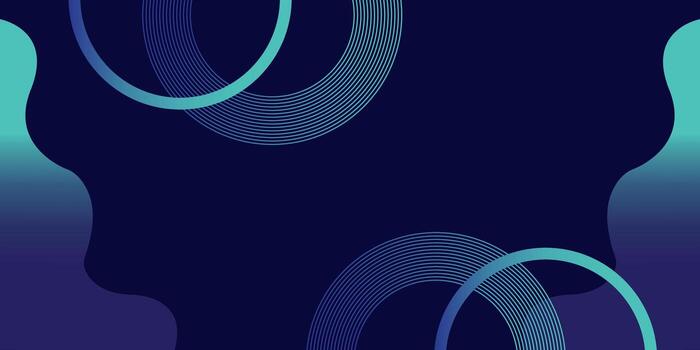 Futuristic Abstract Background with Gradient Blobs and Circular Line Elements Dark Blue Modern Design vector