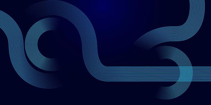 moderno resumen tecnología antecedentes con curvo azul líneas en oscuro degradado vector
