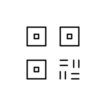 qr símbolo línea icono para usuario plataforma vector