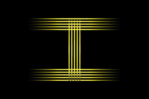 Black and Yellow Abstract Background with Symmetrical Glowing Line Grid vector