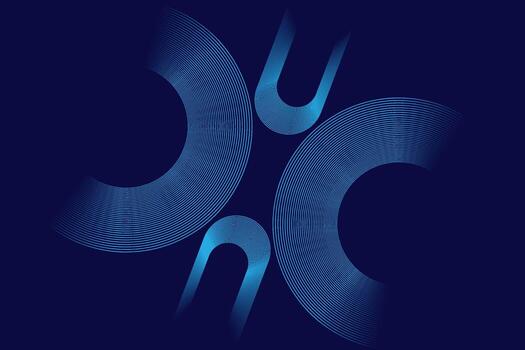 Blue Circular Line Pattern on Dark Abstract Background vector