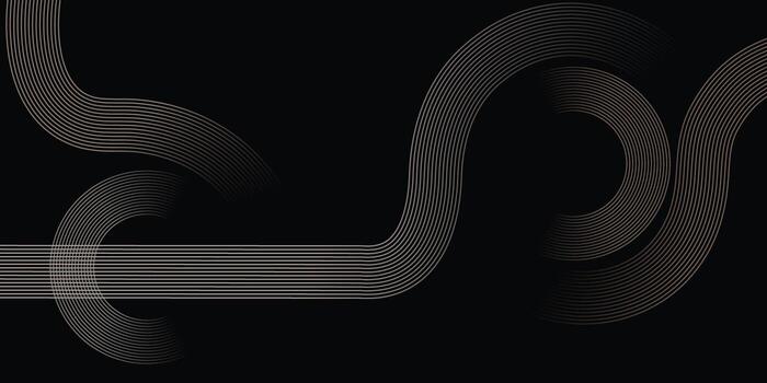 Dark Abstract Linear Wave Background with Curved Stripes vector