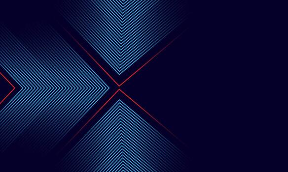 Dark Tech Arrow Background with Red and Blue Line Geometry vector