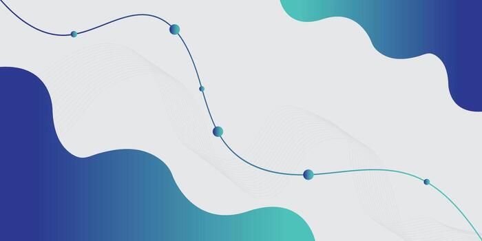 Abstract Blue Gradient Wave Background with Data Line Dots vector