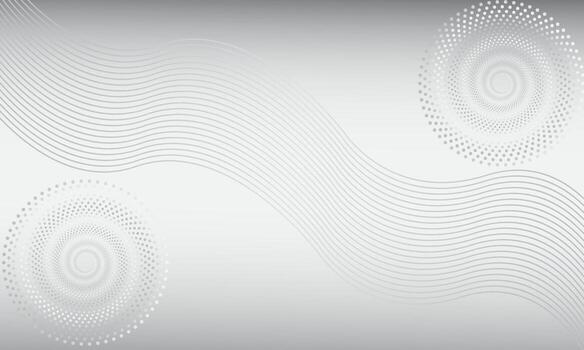 Minimalist Abstract White Wavy Background with Dotted Circular Pattern vector