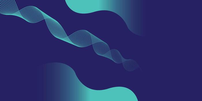 Blue Wave Abstract Background with Gradient Curves and Line Flow Design vector