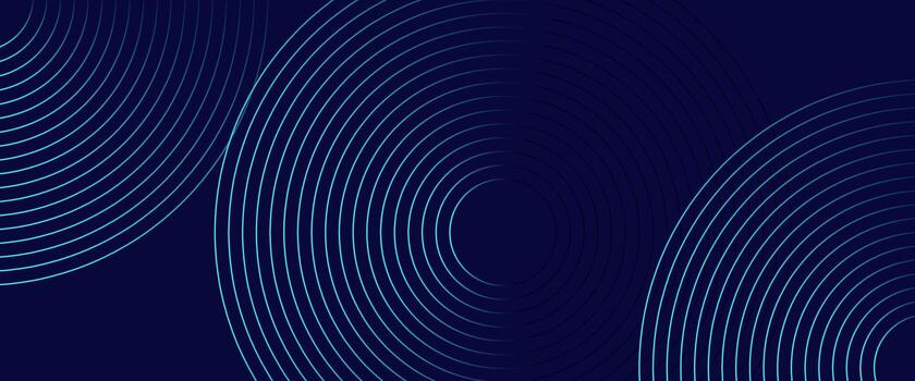 Modern Abstract Circular Wave Pattern on Dark Blue Background vector