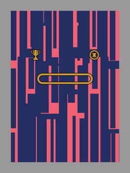 Abstract Geometric Composition with Trophy and Coin Elements vector