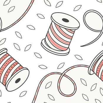 sin costura modelo de carretes de hilo en transparente antecedentes vector