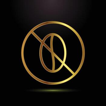 minimalista dorado emblema un simbólico frijol dentro un circulo con un línea mediante él, evocando modernidad y restricción vector