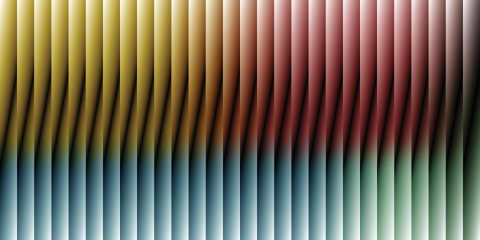 Golden illusion ripple with layered ribbed texture and dark to light transition glass flow in abstract wave style vector