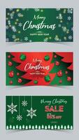 Christmas and New Year sale banners vector