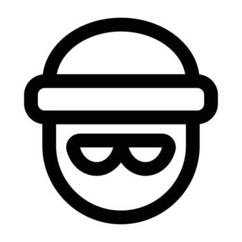 Simple Thief outline icon. The icon can be used for websites, print templates, presentation templates, illustrations, etc vector