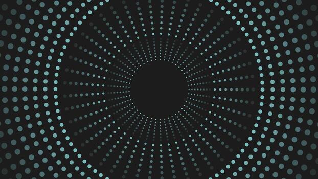 Modern abstract background with circular halftone dot pattern in blue on black, ideal for digital art, posters, presentations, and tech themed design projects vector