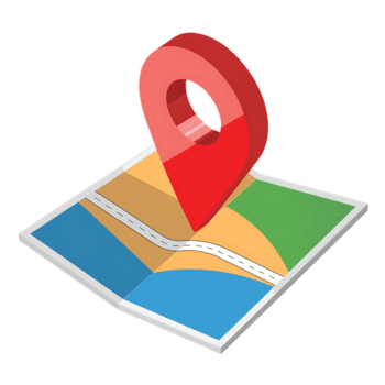 rosso carta geografica pointer indica un' Posizione su un' colorato carta geografica isolato su trasparente sfondo png