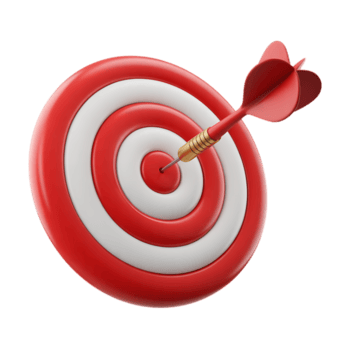 un' rosso e bianca bersaglio con un' dardo colpire il bullseye isolato su trasparente sfondo, che rappresentano successo e realizzazione png