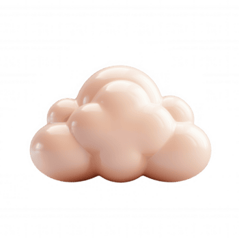 3d ikon glansig persika moln tolkning flytande viktlöst, skapande mot pastell visuell element mjuk transparent bakgrund png