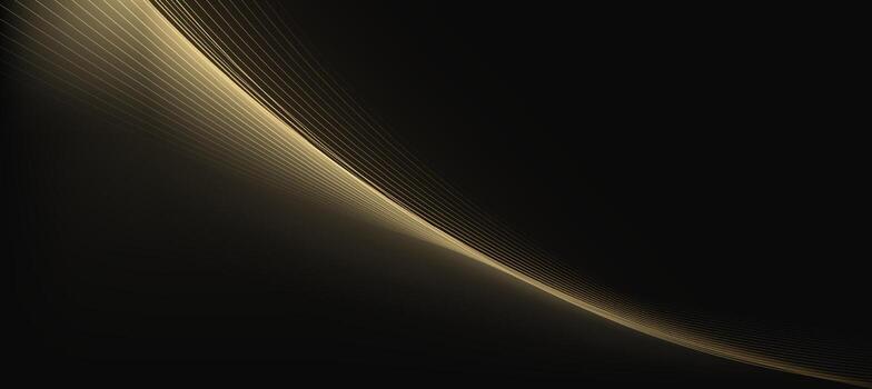 Minimalist gold curve luxury on brown dark gradient background. abstract elegant background branding presentation vector