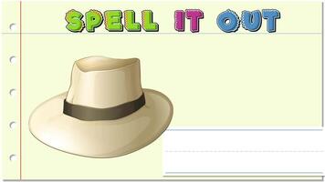 animato sequenza insegnamento ortografia di 'cappello' con giocoso transizioni e colorato testo su un' leggero sfondo video