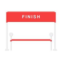 Red Finish Line for Competition . Finish Line on White Background. Finish Line Banner with Red Line. vector