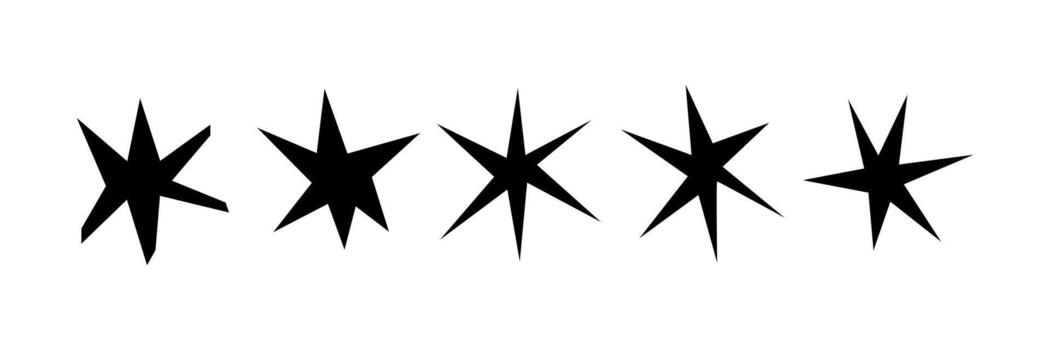 cinco agudo Starburst formas gráficos para marca vector