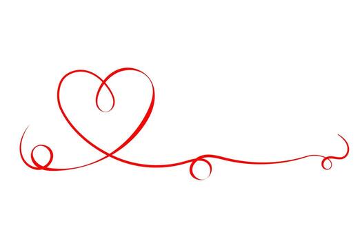 Red Heart Ribbon Design Element Graphic for Branding vector