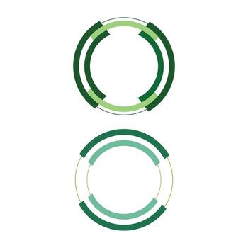 Abstract Concentric Ring Diagrams with Green Color Palette vector