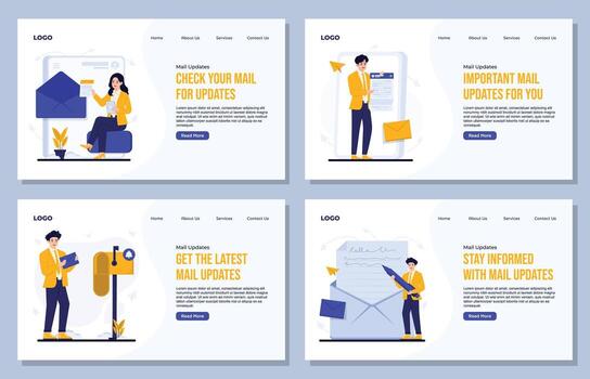 Mail update illustrations for services vector