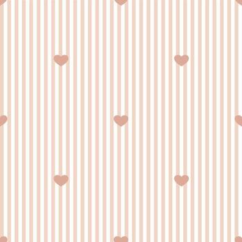 sin costura sin costura modelo con vertical rayas y pequeño corazones geométrico a rayas repitiendo guingán textura. vector